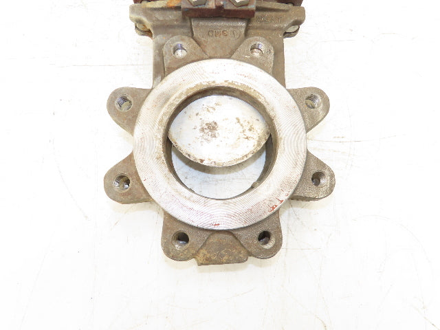 Fabri-Valve C37R304 4" Stainless Knife Gate Valve Rising Stem Lug Style