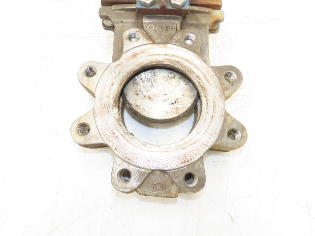Fabri-Valve C37R304 4" Stainless Knife Gate Valve Rising Stem Lug Style