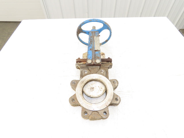Fabri-Valve C37R304 4" Stainless Knife Gate Valve Rising Stem Lug Style