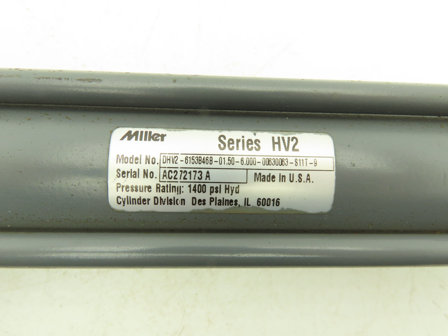 Miller DHV2-6153B46B-01.50 Double Rod Hydraulic Cylinder 1.5" Bore 6" Stroke
