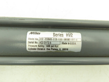 Miller DHV2-6153B46B-01.50 Double Rod Hydraulic Cylinder 1.5" Bore 6" Stroke
