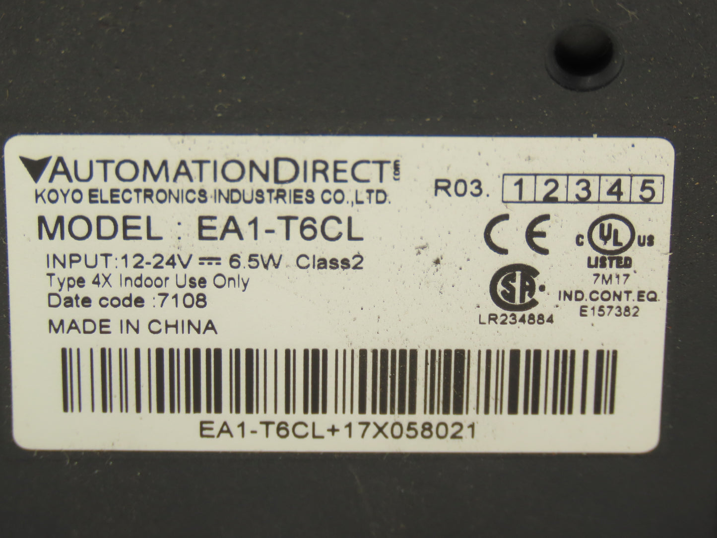 Automation Direct EA1-T6CL HMI Touch Panel 6" C-More 24V 10W