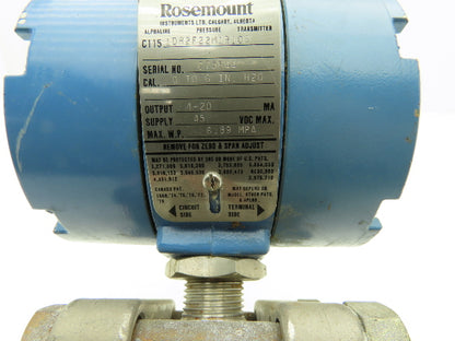 Rosemount C1151DR2F22M1B1C6 Alphaline Pressure Transmitter 0-6"H20 45VDC