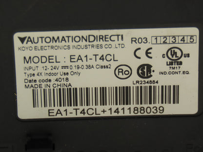 Automation Direct EA1-T4CL HMI Touch Screen Panel 4" C-More 12-24V Missing Clip
