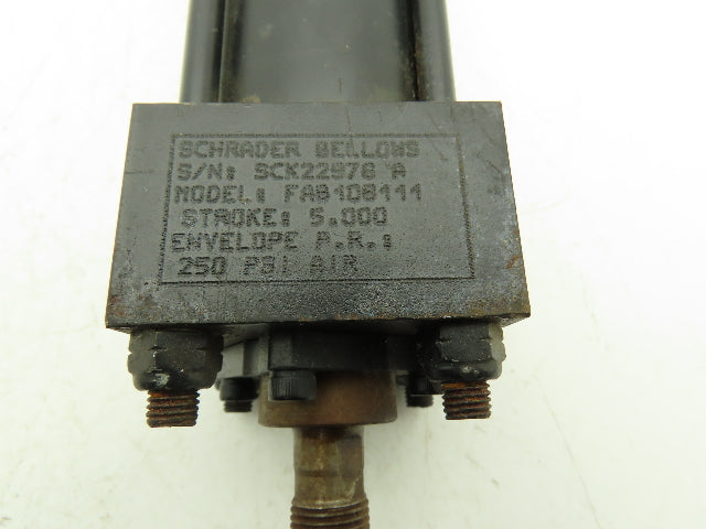 Schrader Bellows FAB108111 Pneumatic Air Cylinder 5" Stroke 250PSI Double Acting