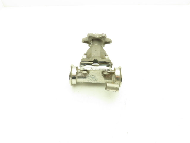 ITT Dia-Flo 1" Stainless Manual Diaphragm Valve 1.5" Tri-Clamp