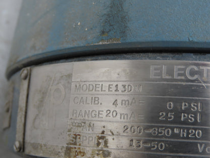 Foxboro E13DM D/P Cell Pressure Transmitter 200-850"H20 2000psi