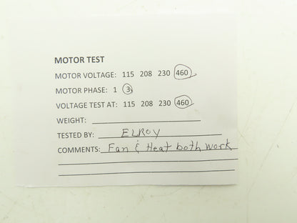 Karl Leister Vulcan S8K3 Electric Heater Hot Air Blower 10kw 460V 3PH 4" Dia