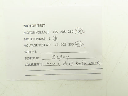 Karl Leister Vulcan S8K3 Electric Heater Hot Air Blower 10kw 460V 3PH 4" Dia