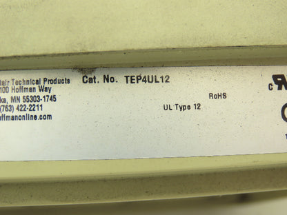 Hoffman TEP4UL12 Cooling Filter Fan Exhaust Grille Vent Kit  4"