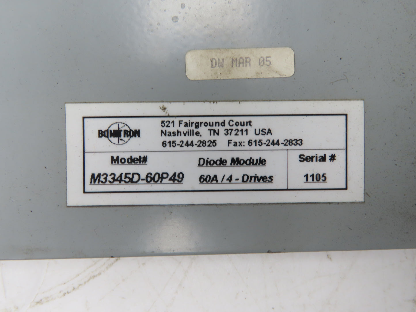Bonitron M3345D-60P49 Common Bus Diode Isolation Sharing Module DC 60A 4 Drives