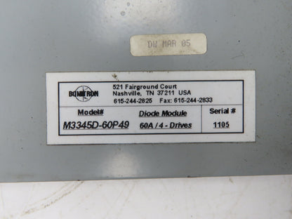 Bonitron M3345D-60P49 Common Bus Diode Isolation Sharing Module DC 60A 4 Drives