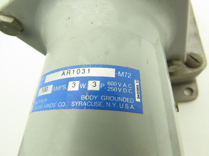 Crouse-Hinds AR-1031 Receptacle Pin Sleave w/ Base 100A 600V 3W 3P