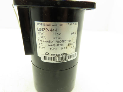 Oriental Motor E0439-444 Reversible Brake Motor 27W 115VAC Spline Shaft