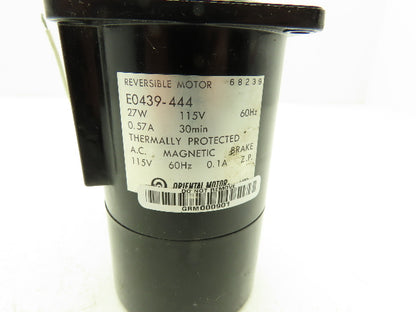 Oriental Motor E0439-444 Reversible Brake Motor 27W 115VAC Spline Shaft