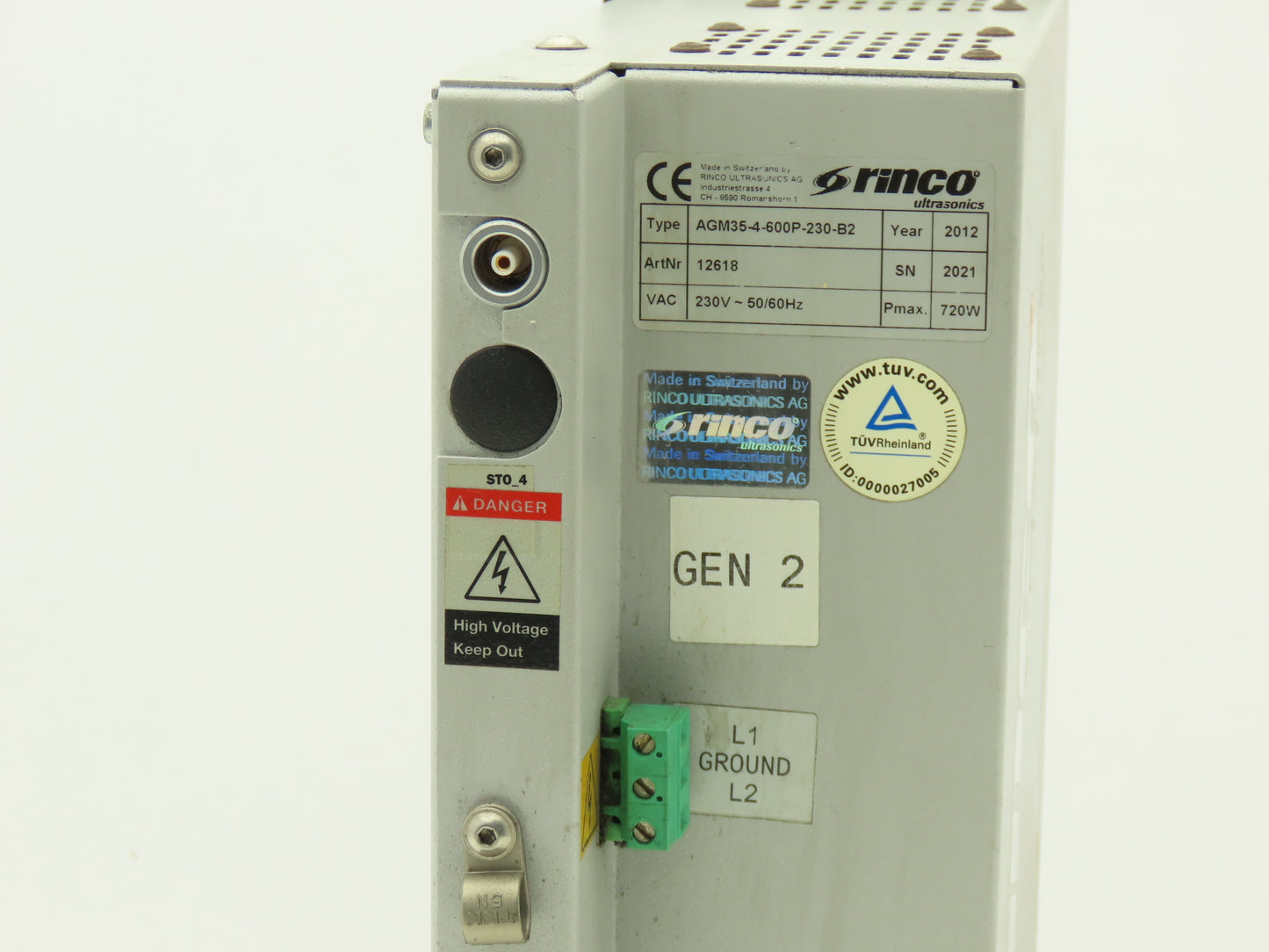 Rinco AGM35-4-600P-230-B2 Ultrasonic Welder Power Supply For Plastic Welding