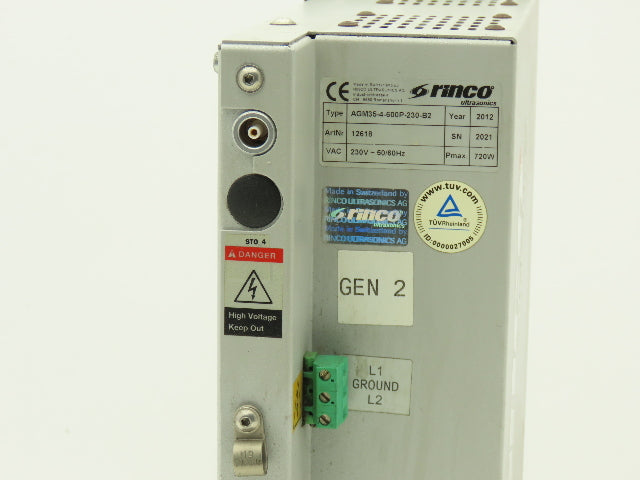 Rinco AGM35-4-600P-230-B2 Ultrasonic Welder Power Supply For Plastic Welding