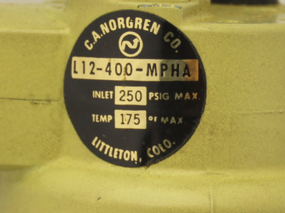 Norgren L12-400-MPHA Pneumatic Air Line Lubricator 1/2"NPT 250psi