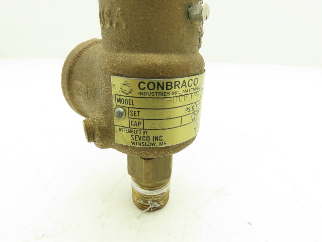 Conbraco Safety Relief Valve Side Outlet 150psig Set Pressure 1/2" NPT