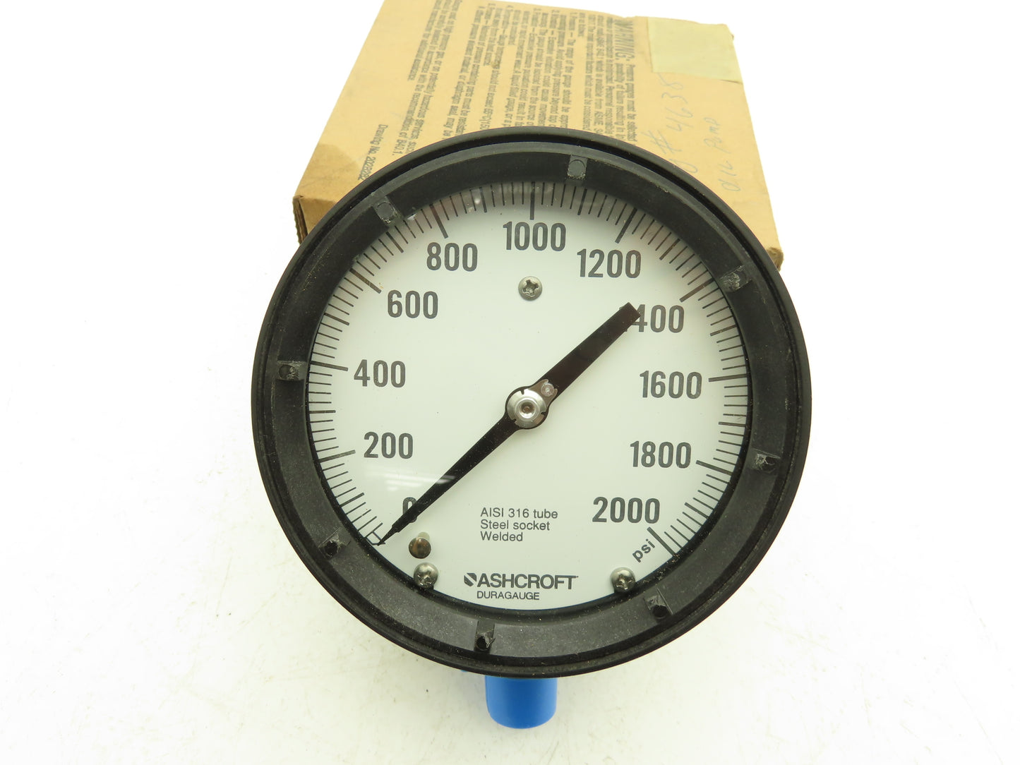 Ashcroft 451379RS Duragauge Pressure Gauge 4.5" Dial 1/2" NPT 2000PSI