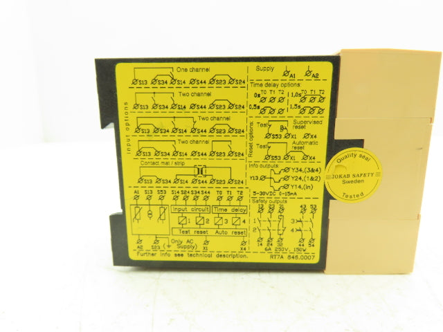 Jokab RT7A Safety Relay 0-1.5s 24VDC 250V