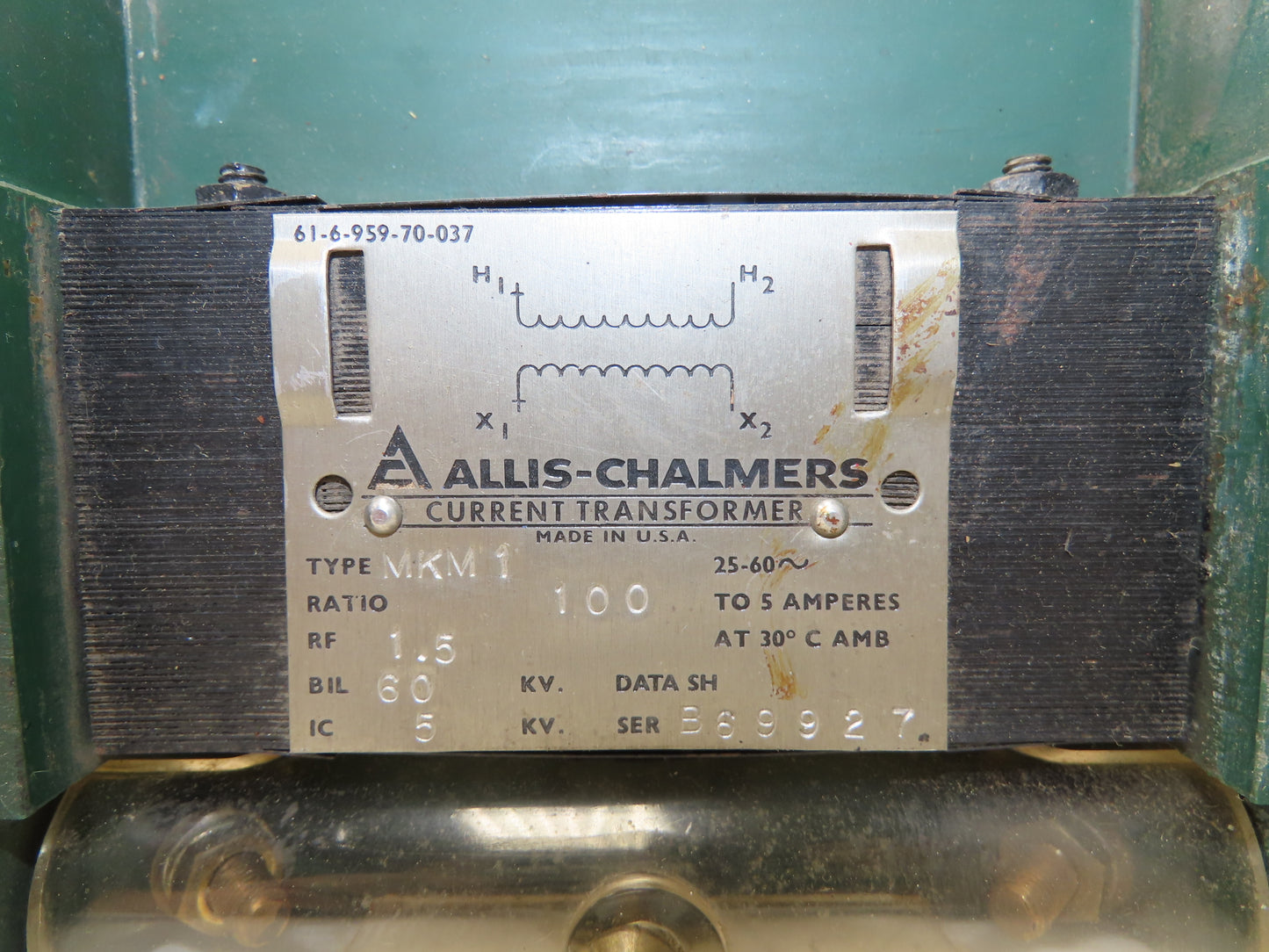 Allis Chalmers MKM1 Current Transformer 60KV 100-5A