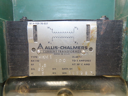 Allis Chalmers MKM1 Current Transformer 60KV 100-5A