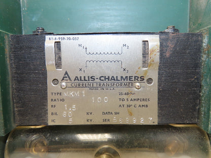Allis Chalmers MKM1 Current Transformer 60KV 100-5A