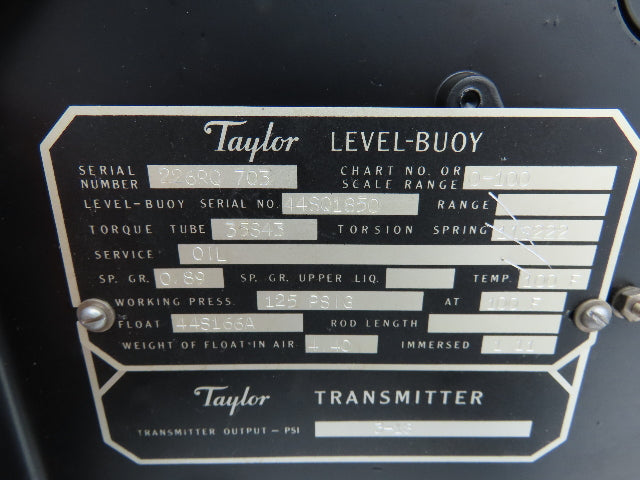 Taylor JS-342 A Level-Buoy Fulscope Pressure Transmitter Gauge 0-100 Scale Range