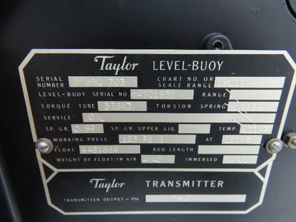 Taylor JS-342 A Level-Buoy Fulscope Pressure Transmitter Gauge 0-100 Scale Range