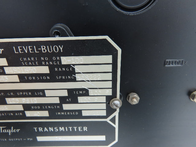 Taylor JS-342 A Level-Buoy Fulscope Pressure Transmitter Gauge 0-100 Scale Range