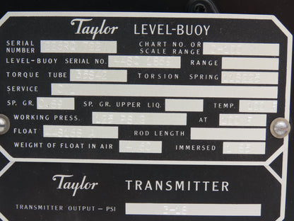 Taylor JS-342-B Level-Buoy Fulscope Pressure Transmitter Gauge 0-100 Scale Range