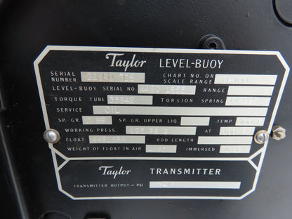 Taylor JS-342-B Level-Buoy Fulscope Pressure Transmitter Gauge *Broken Glass*