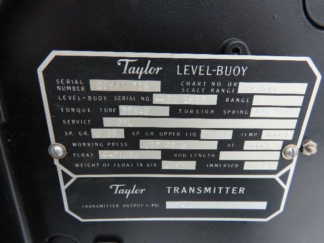 Taylor JS-342-B Level-Buoy Fulscope Pressure Transmitter Gauge *Broken Glass*