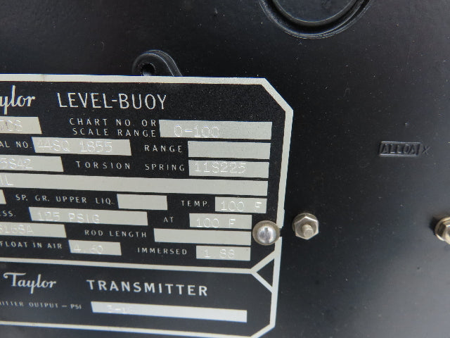 Taylor JS-342-B Level-Buoy Fulscope Pressure Transmitter Gauge *Broken Glass*