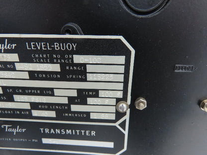 Taylor JS-342-B Level-Buoy Fulscope Pressure Transmitter Gauge *Broken Glass*