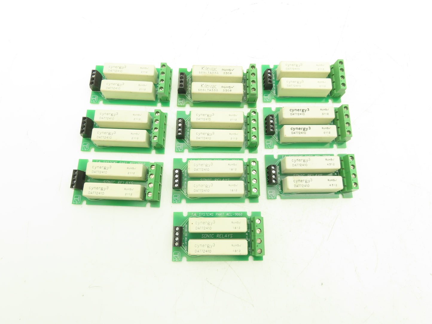T.A. Systems EL-9060 Sonic High Voltage Relay 24V Coil Lot of 10