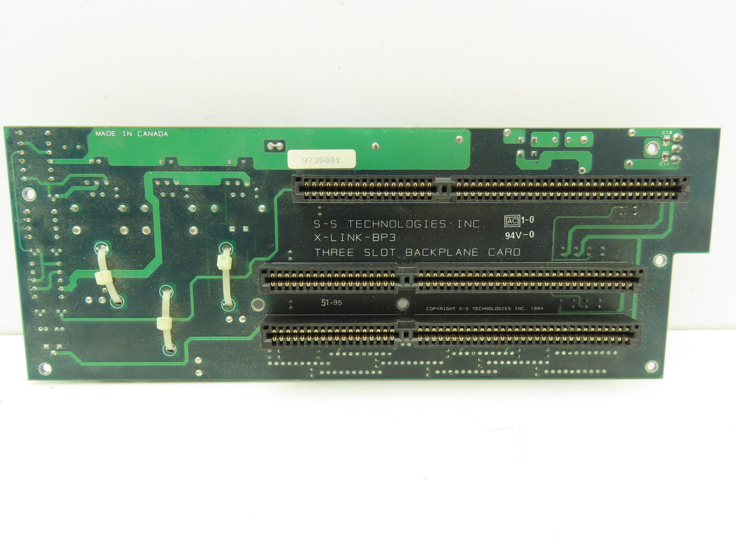 Molex Woodhead 490-1016 X-LINK-BP3 Printed Circuit Three Slot Backplane Card PCB