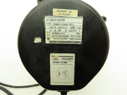 Yaskawa SGMDH-12A2A-YR13 1150W 5.49Nm 2000RPM 200V AC Servo Motor