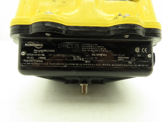 Flowserve 10P 75 5XD2120A C0192 Electric Valve Actuator 120V 150 In-Lb