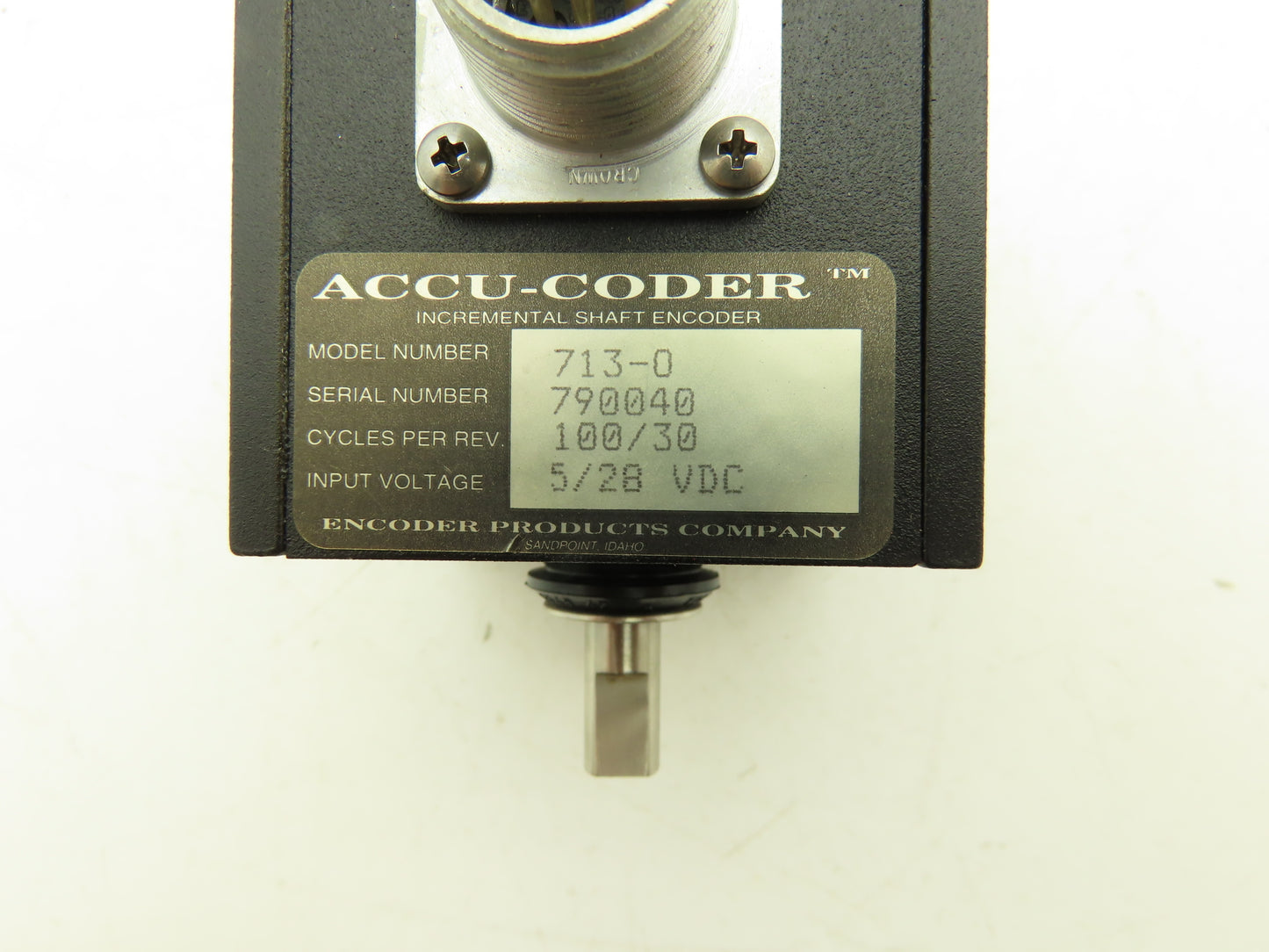 Accu-Coder 713-0 Rotary Shaft Encoder 100/30 CC/Rev 5/28VDC