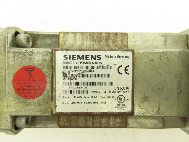 Siemens 6SN2155-2BD10-1BA1 Simodrive POSMO A 300W Servo Gear Motor 4:1 Reducer