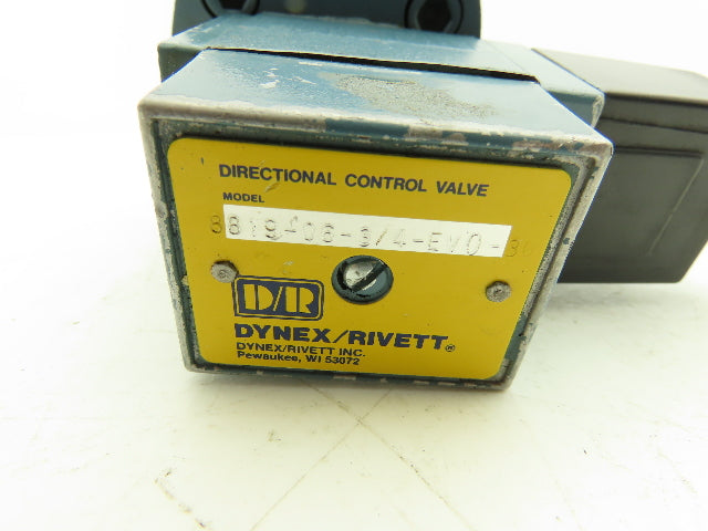 Dynex Rivett 8819-06-3/4-EV0-30 Hydraulic Pressure Control Valve 3/4"NPT 120V