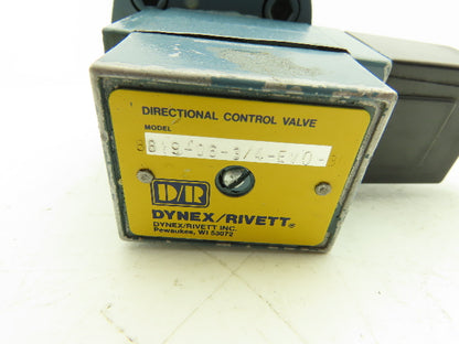 Dynex Rivett 8819-06-3/4-EV0-30 Hydraulic Pressure Control Valve 3/4"NPT 120V