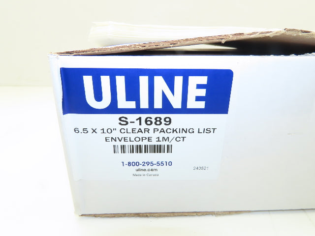 Uline Packing List Envelopes Clear 6 1/2 x 10" Side Loading Label Pouch 1000 ct