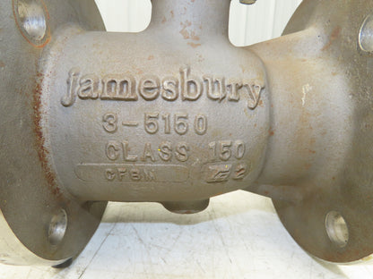 Jamesbury 3" 5150 313600TT Flanged Ball Valve 316SS 275PSI  Class 150 Stainless
