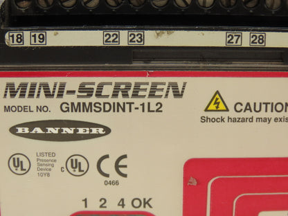 Banner GMMSDINT-1L2 HMI Mini Screen Controller Module 24VDC Din Rail Mount
