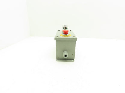 SCE-3PBXI Pushbutton Control Station Enclosure Green E-Stop 3-Button Box