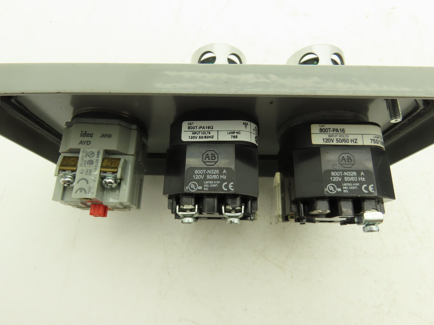 SCE-3PBXI Pushbutton Control Station Enclosure Green E-Stop 3-Button Box