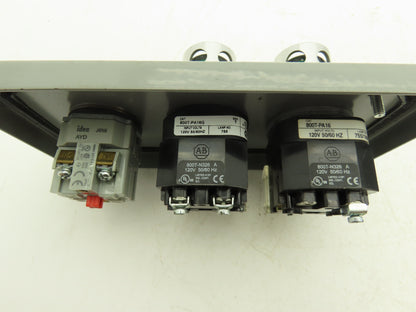 SCE-3PBXI Pushbutton Control Station Enclosure Green E-Stop 3-Button Box